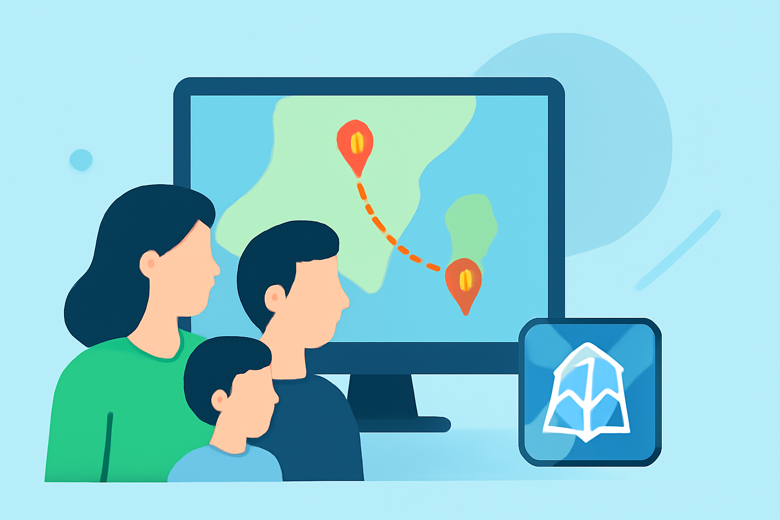 Enhancing Family Travel Memories with Map Overlay Transitions
