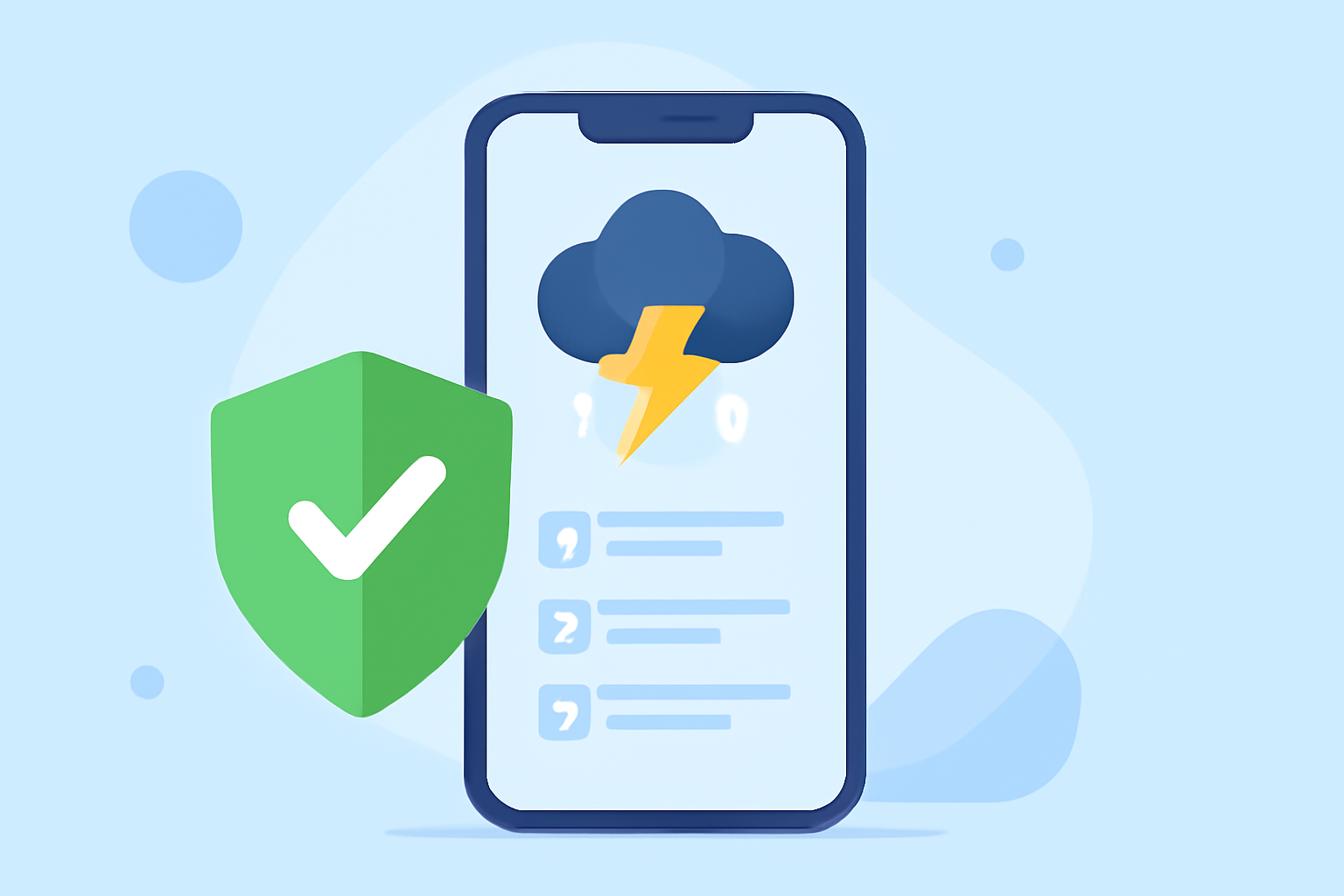 Thunderstorm Safety Checklist on iPhone