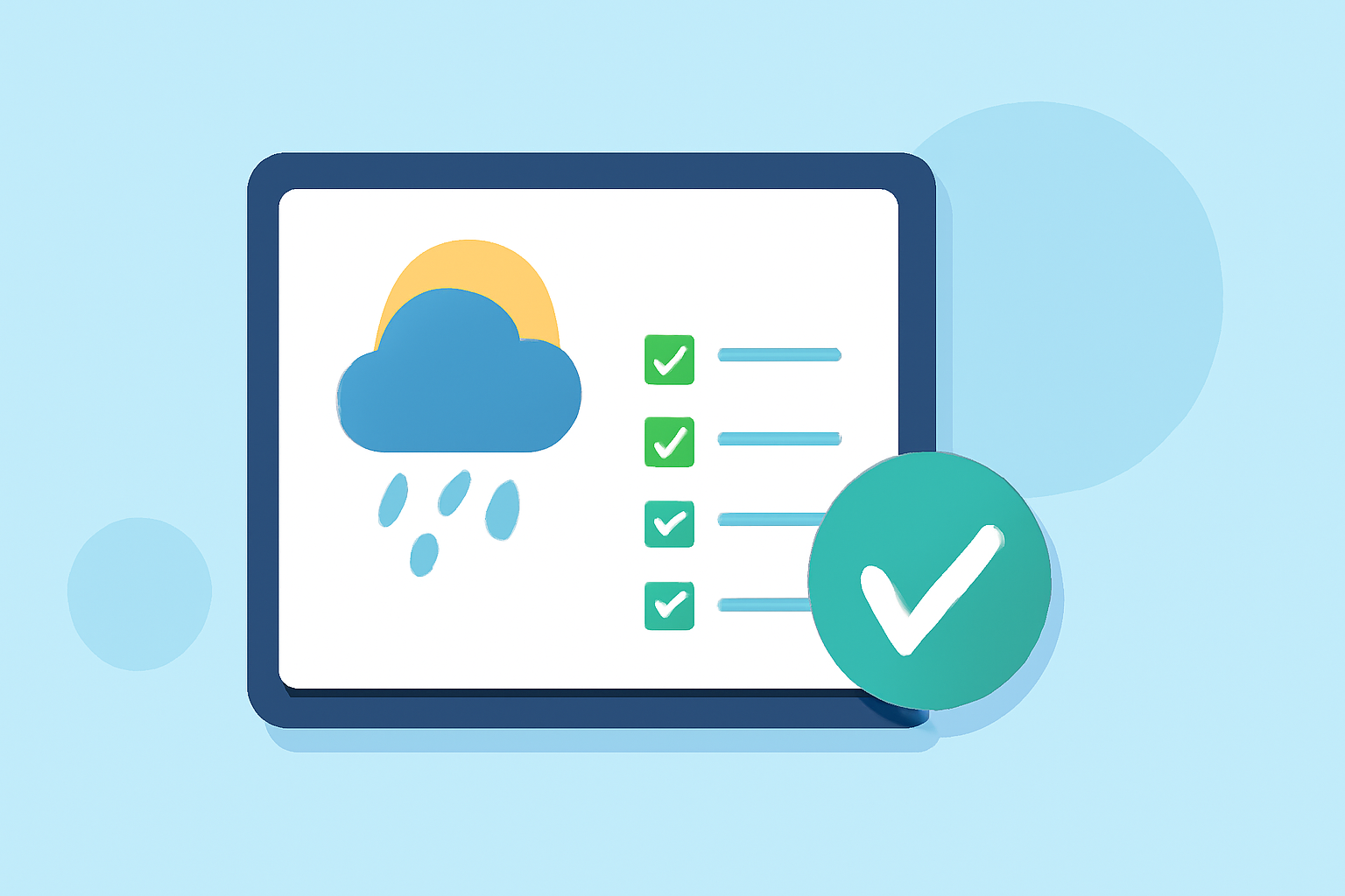 Weather Forecast Accuracy Checklist on iPad