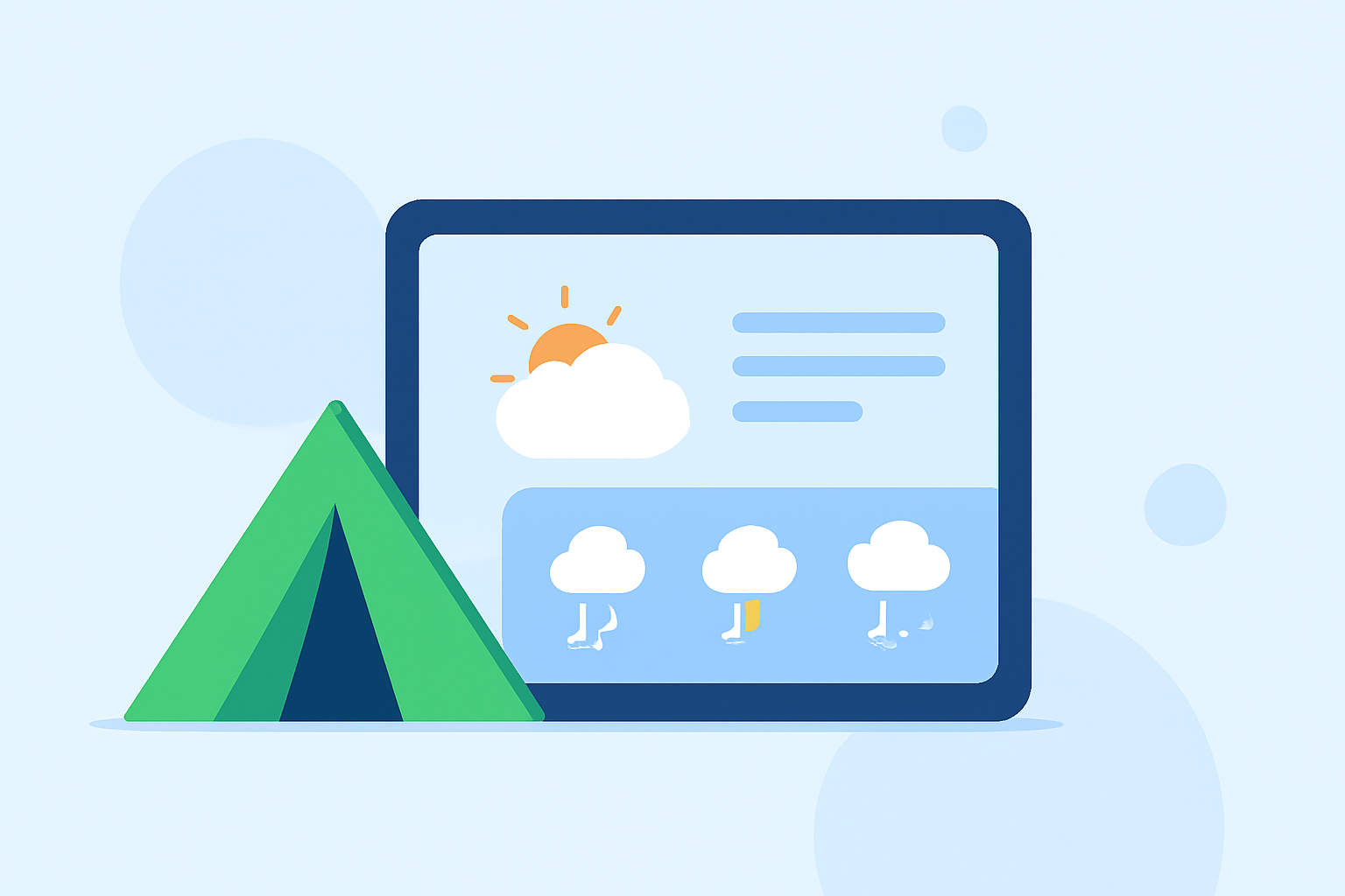 Weather for Camping Cheat Sheet on a Tablet