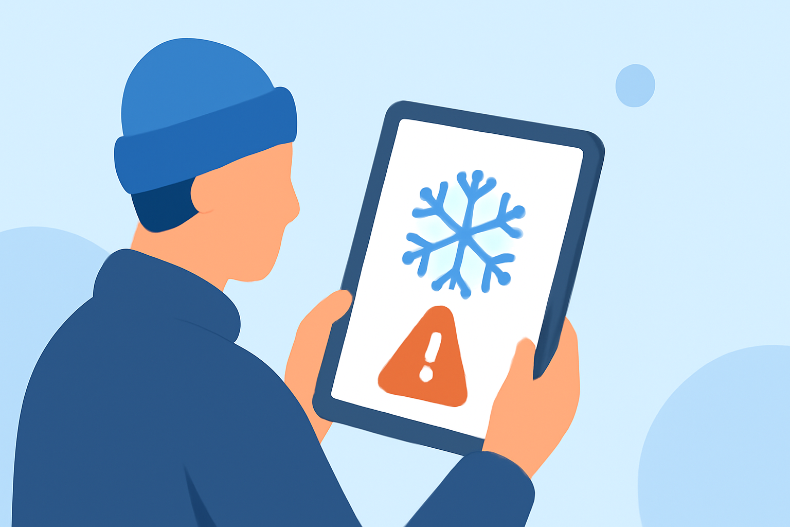 Cold Wave Safety Examples on iPad