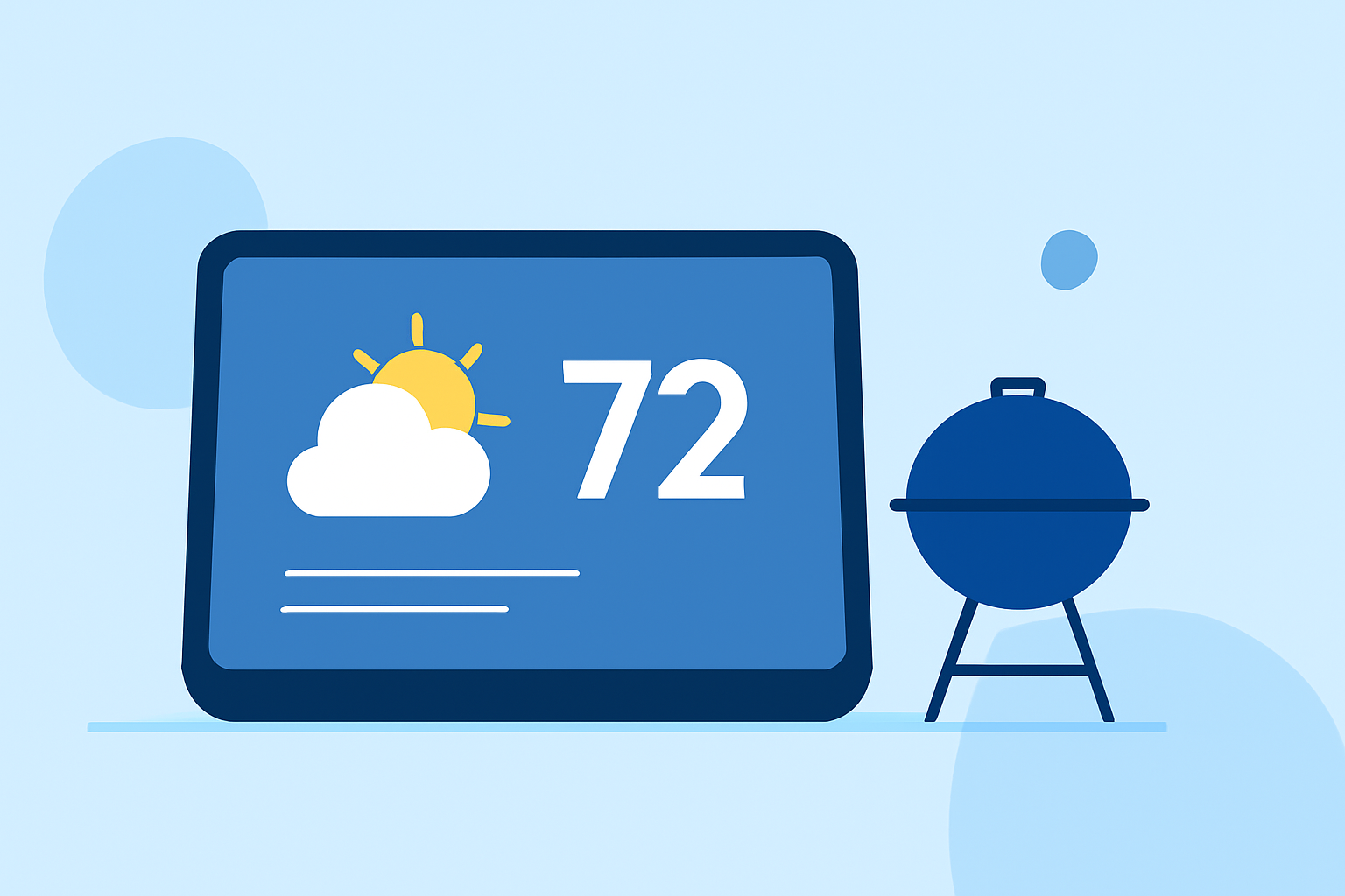 Easy Weather for Outdoor Barbecue on a Smart Display