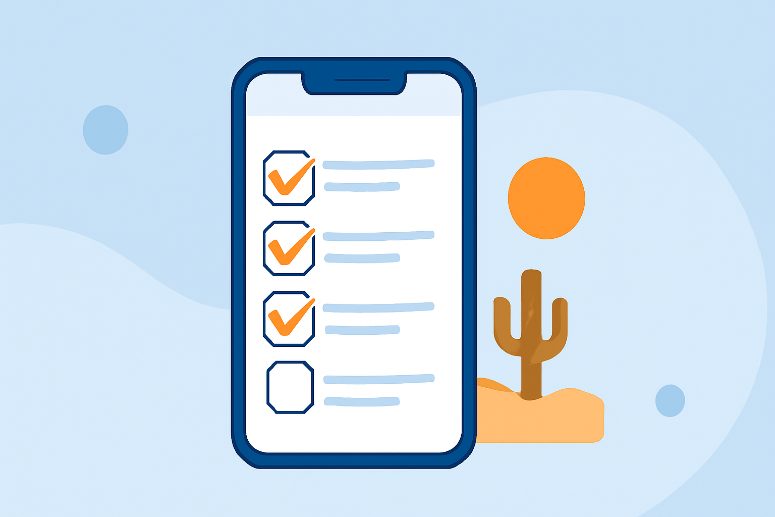 Desert Climate Trends Checklist on iPhone