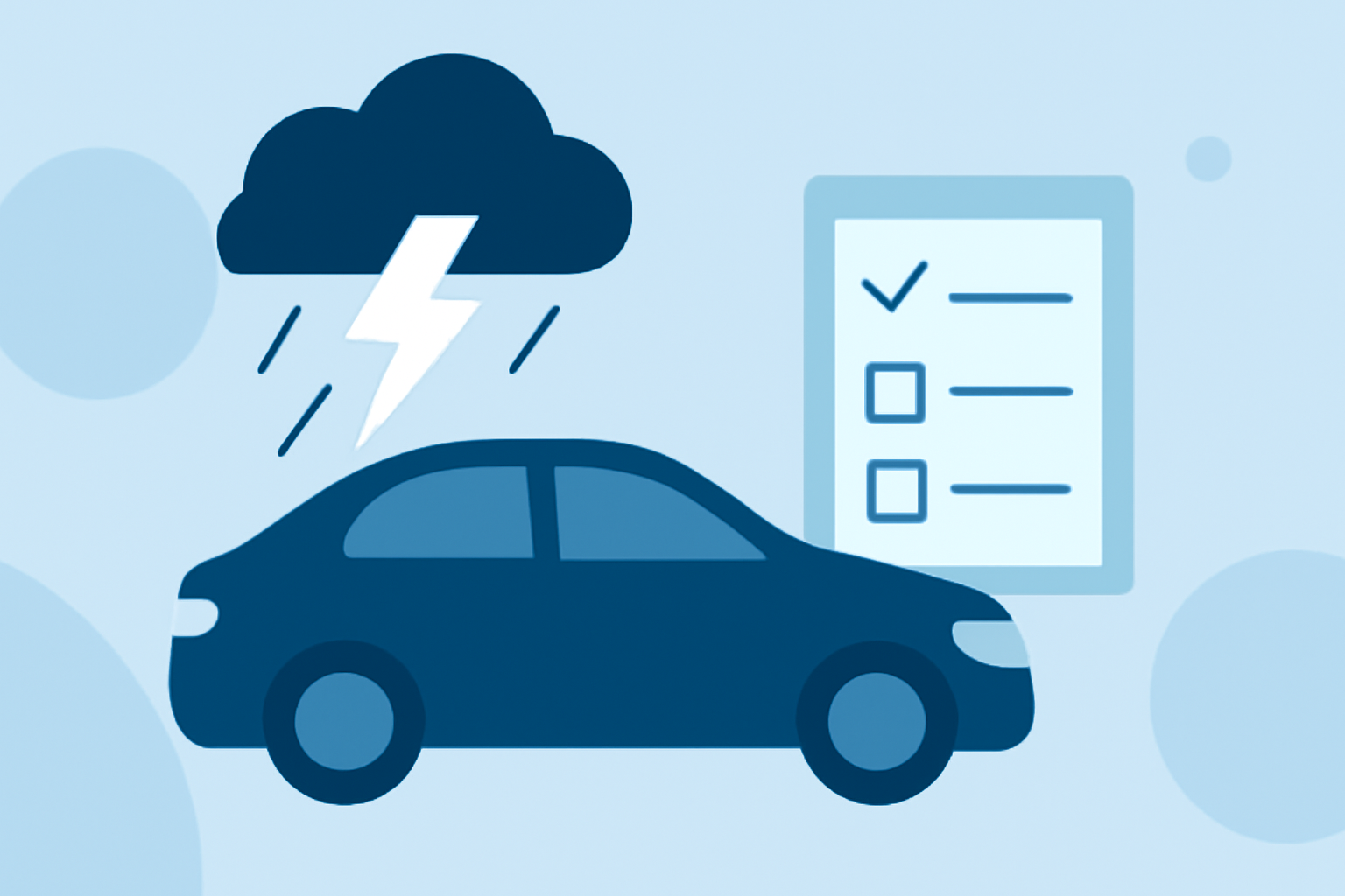 Thunderstorm Preparation Examples in the Car