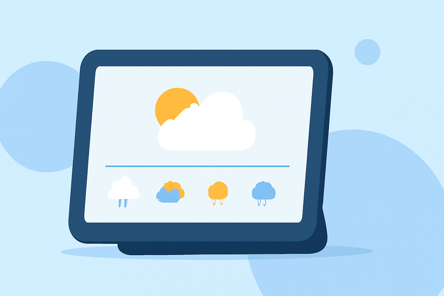 Daily Weather Planning Cheat Sheet on a Smart Display