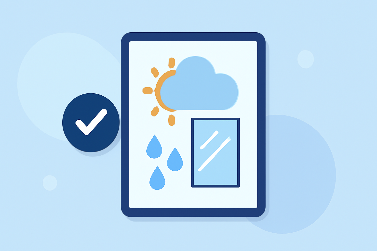 Weather for Window Cleaning Explained on iPad