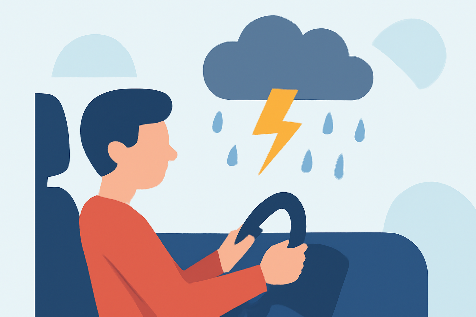Thunderstorm Preparation for Beginners in the Car