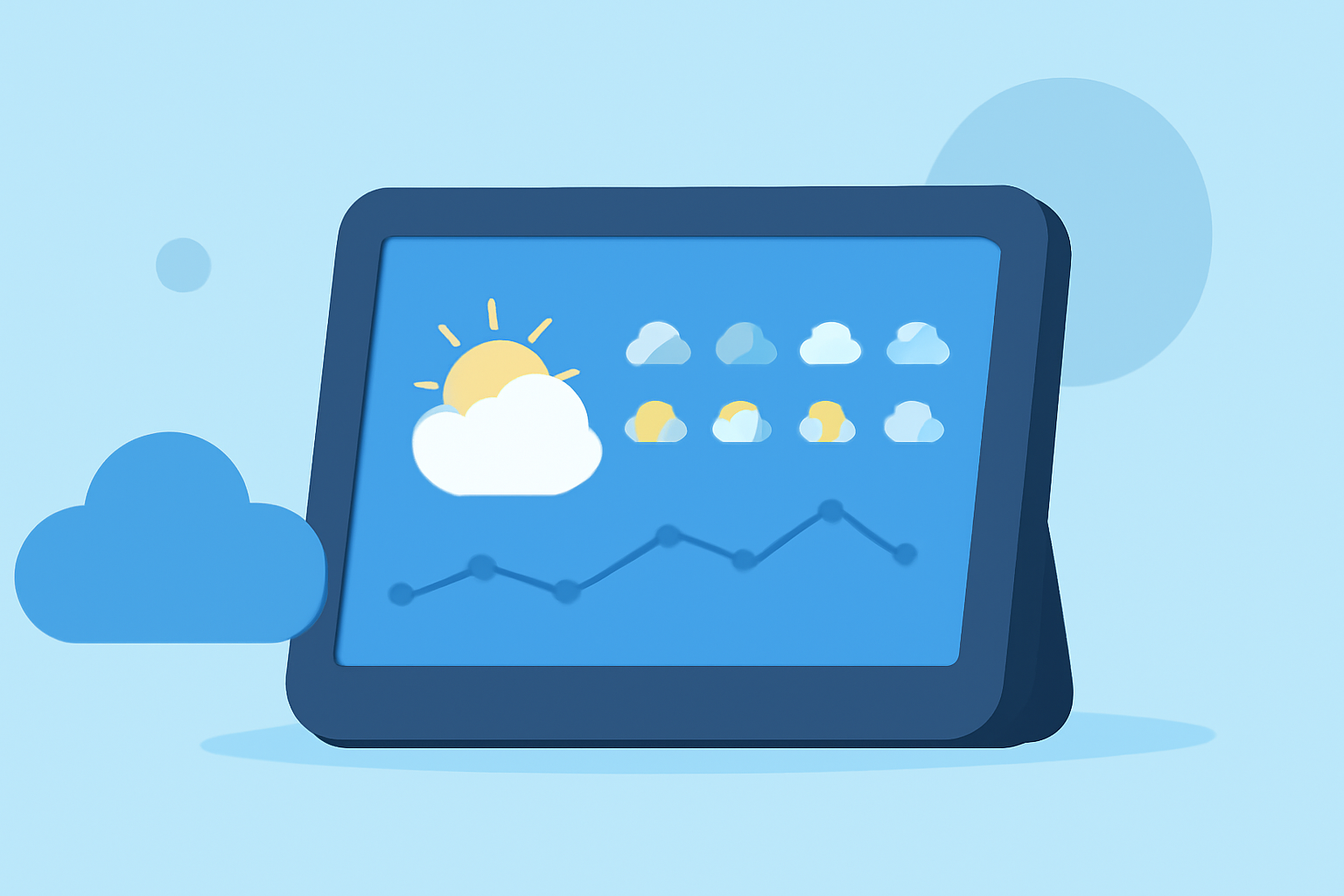 10-Day Weather Forecast Guide on a Smart Display