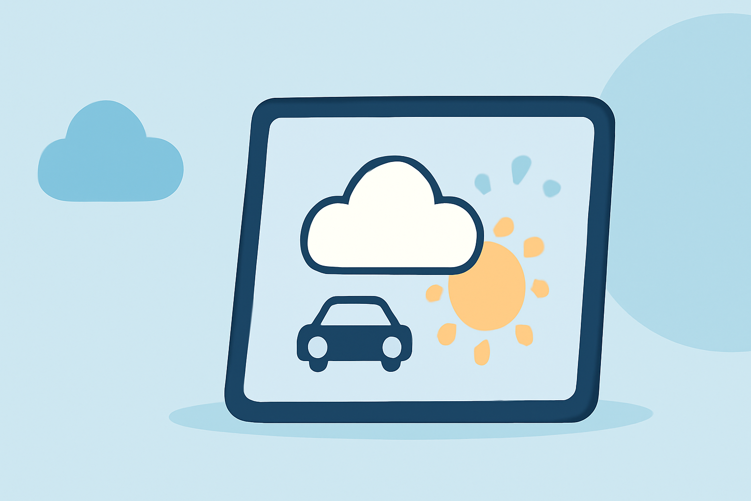 Easy Weather for Rideshares on a Tablet