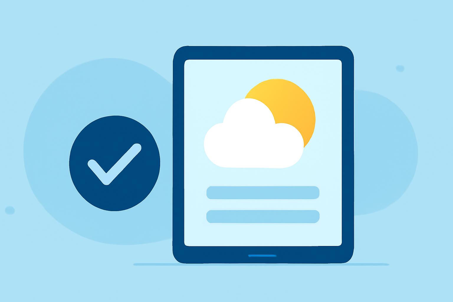Weather App First Setup Tricks on a Tablet
