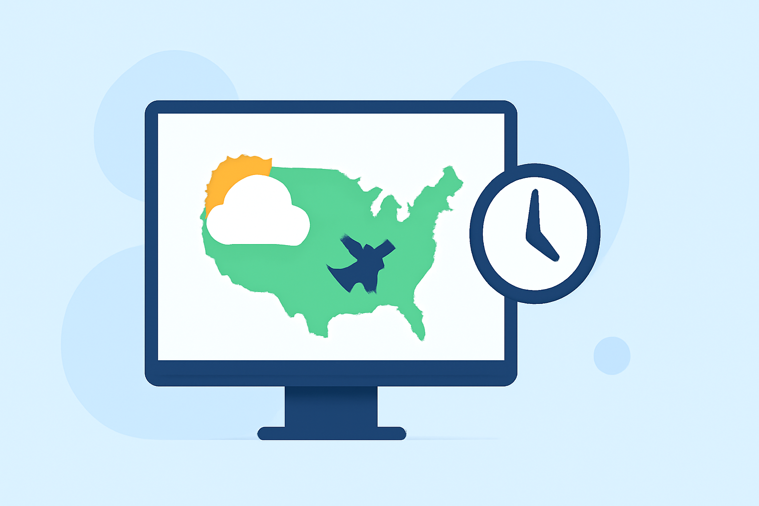 Quick Destination Weather and Flight Timing for Domestic Flights in the United States