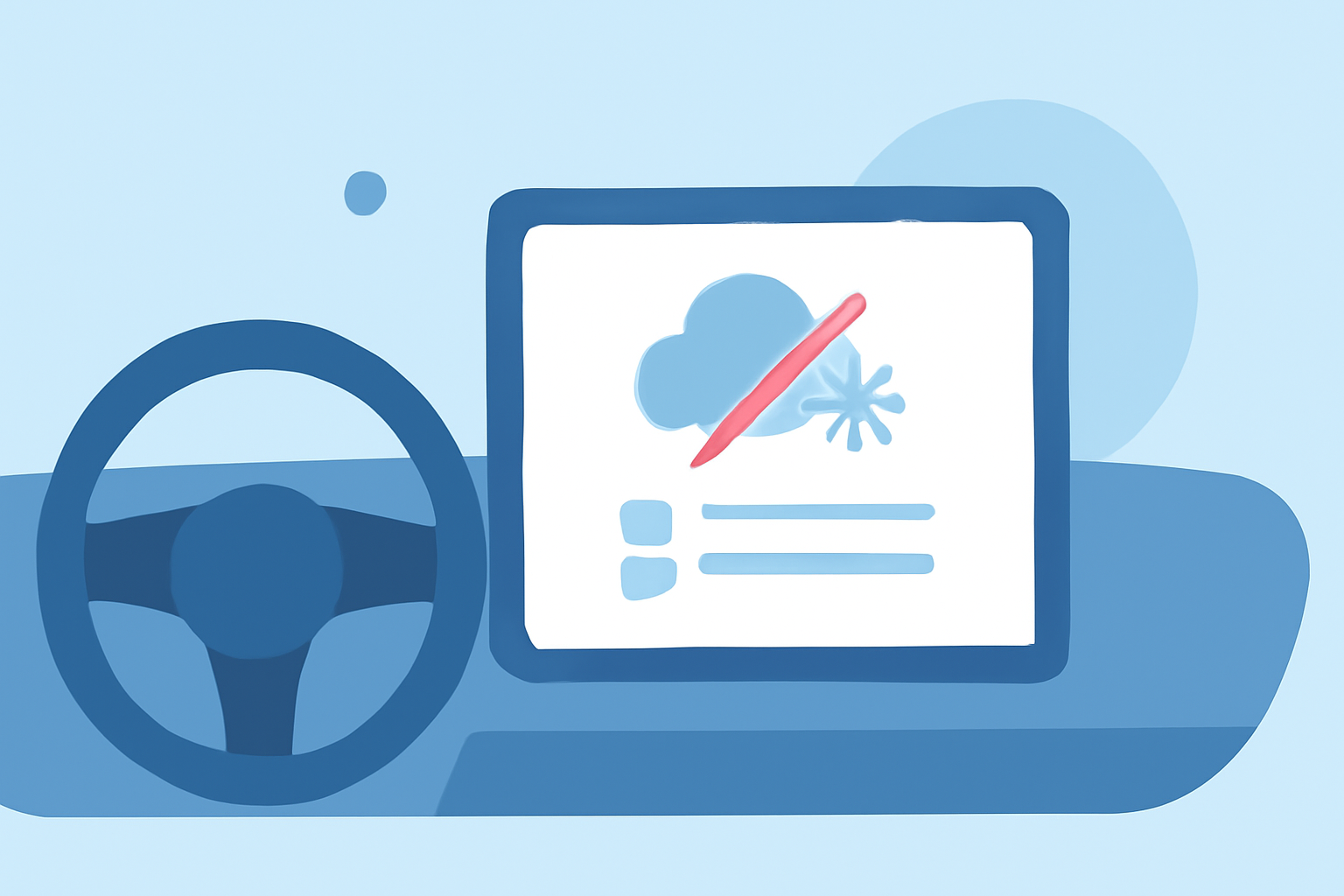 Weather Notification Silencing Checklist in the Car