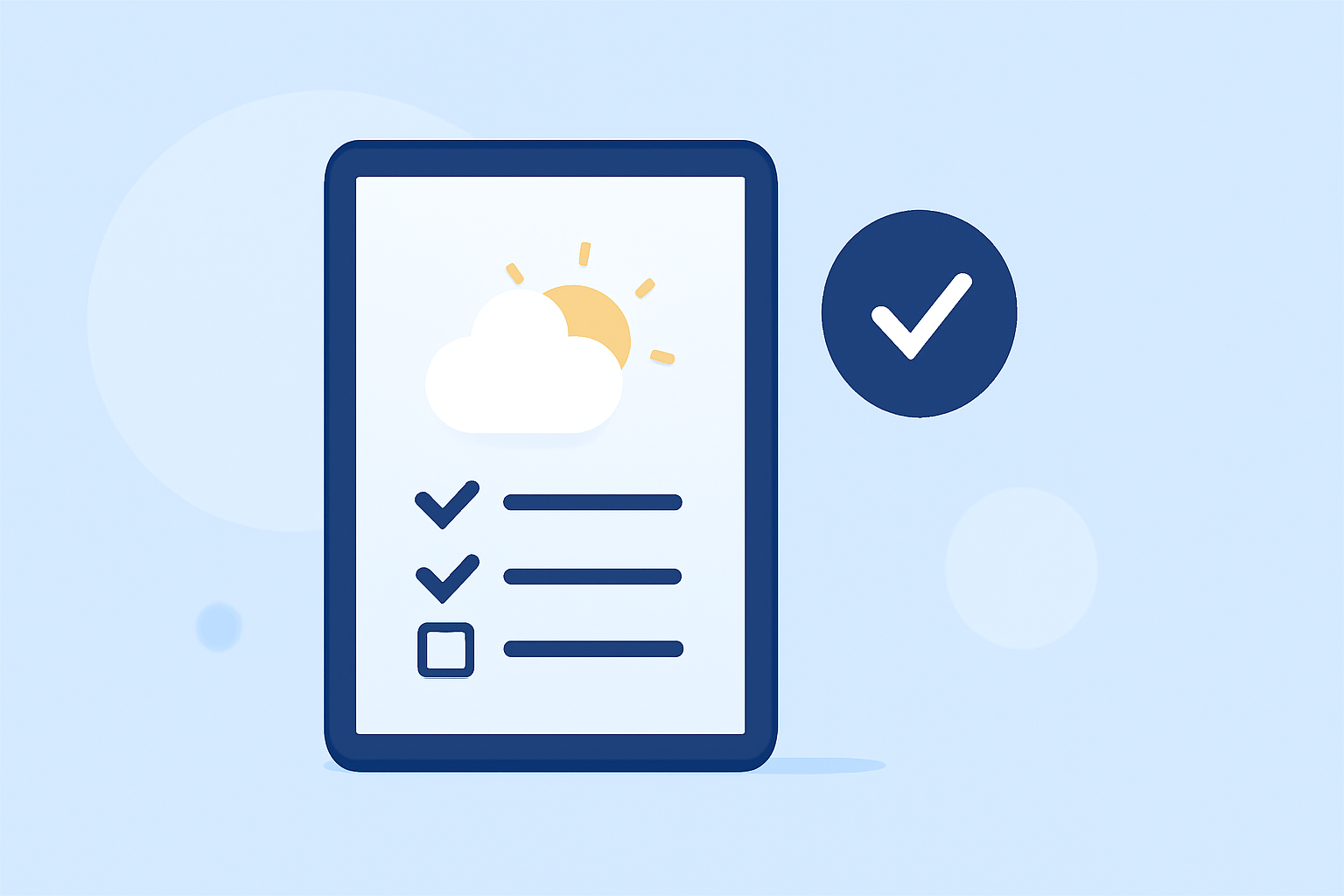 Weather for Commuting Checklist on iPad